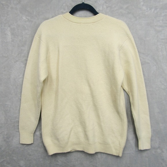 Liz Claiborne Womens M Merino Wool Logo Preppy Shield Cardigan Vintage Acadermic - Picture 4 of 10